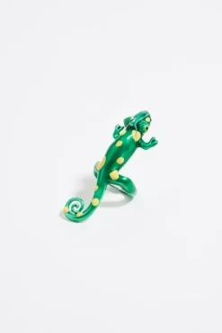 Cheap BIMBA Y LOLA Anillo Camaleon Esmalte Verde
