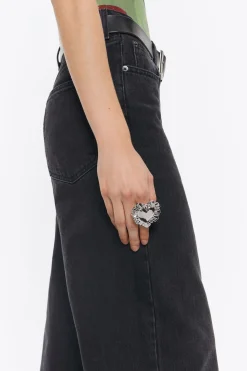 New BIMBA Y LOLA Anillo Cojin Corazon Plateado