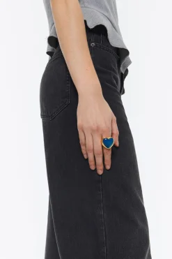 Fashion BIMBA Y LOLA Anillo Corazon Piedra Azul