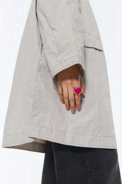 Fashion BIMBA Y LOLA Anillo Corazon Piedra Fucsia