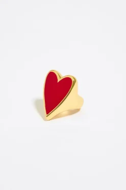 Cheap BIMBA Y LOLA Anillo Corazon Rojo