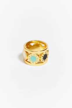 Online BIMBA Y LOLA Anillo Logo Dorado