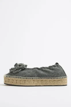 Outlet BIMBA Y LOLA Bailarina Plataforma Yute Denim Negro