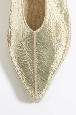 Cheap BIMBA Y LOLA Bailarina Yute Acordonada Piel Oro