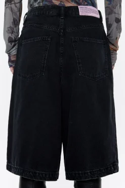 Best Sale BIMBA Y LOLA Bermuda Denim Pinzas Negro Lavado