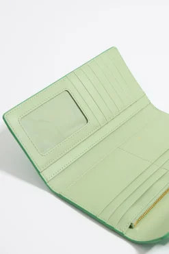 Hot BIMBA Y LOLA Billetera Continental Grabado Cocodrilo Verde