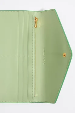 Hot BIMBA Y LOLA Billetera Continental Grabado Cocodrilo Verde