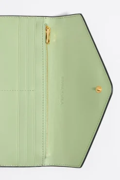 Fashion BIMBA Y LOLA Billetera Continental Grabado Cocodrilo Negra