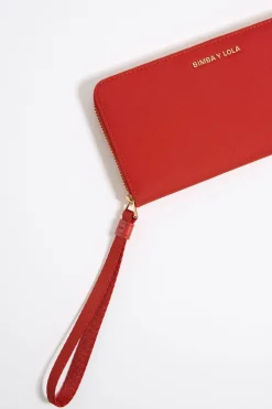 Clearance BIMBA Y LOLA Billetera Horizontal Con Cremallera Nylon Coral