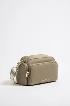 Outlet BIMBA Y LOLA Bolso Bandolera Mediano Nylon Caqui Claro