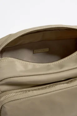 Outlet BIMBA Y LOLA Bolso Bandolera Mediano Nylon Caqui Claro