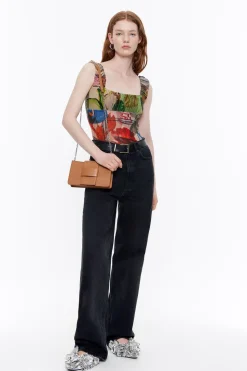 Fashion BIMBA Y LOLA Bolso Bandolera Mini Piel Miel