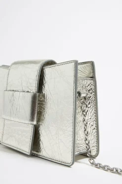 Hot BIMBA Y LOLA Bolso Bandolera Mini Piel Plata