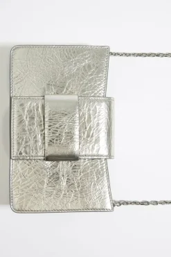 Hot BIMBA Y LOLA Bolso Bandolera Mini Piel Plata