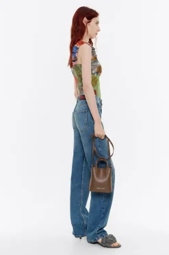 Outlet BIMBA Y LOLA Bolso Chihuahua Mini Piel Topo Oscuro