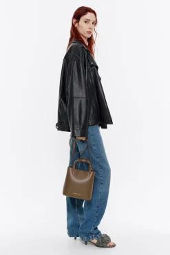 Fashion BIMBA Y LOLA Bolso Chihuahua Pequeno Piel Topo Oscuro