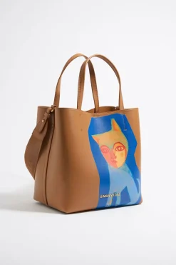 Cheap BIMBA Y LOLA Bolso Chihuahua X Ana Leovy Grande Piel Miel