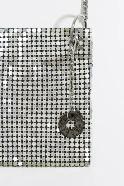 Fashion BIMBA Y LOLA Bolso Plano Mini Malla Metalica Plata