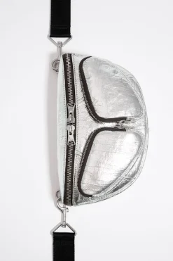 Fashion BIMBA Y LOLA Bolso Rinonera Pocket Pequeno Piel Plateado