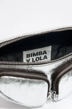 Fashion BIMBA Y LOLA Bolso Rinonera Pocket Pequeno Piel Plateado