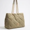 Discount BIMBA Y LOLA Bolso Shopper Grande Nylon Acolchado Caqui Claro