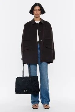 Sale BIMBA Y LOLA Bolso Shopper Grande Nylon Acolchado Negro