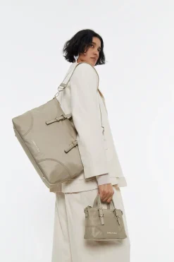 Discount BIMBA Y LOLA Bolso Shopper Grande Nylon Caqui Claro