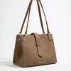New BIMBA Y LOLA Bolso Shopper Grande Piel Topo Oscuro