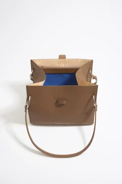New BIMBA Y LOLA Bolso Shopper Grande Piel Topo Oscuro