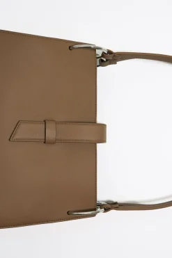 New BIMBA Y LOLA Bolso Shopper Grande Piel Topo Oscuro