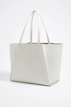 Outlet BIMBA Y LOLA Bolso Shopper Grande Piel Blanco Roto