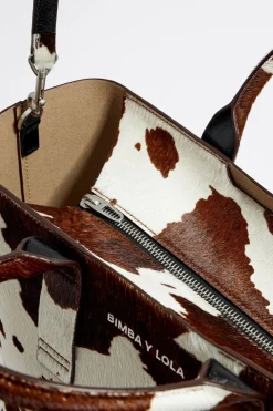 Fashion BIMBA Y LOLA Bolso Shopper Grande Piel Print Vaca