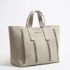 New BIMBA Y LOLA Bolso Shopper Grande Serraje Piedra