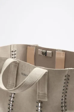 New BIMBA Y LOLA Bolso Shopper Grande Serraje Piedra