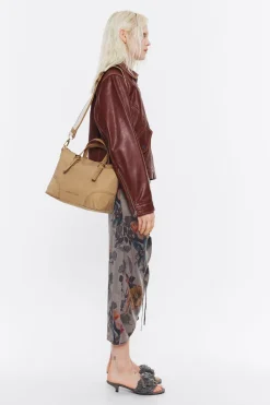 Cheap BIMBA Y LOLA Bolso Shopper Mediano Nylon Tostado