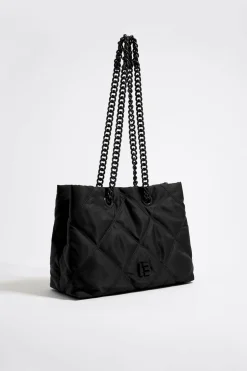 Best Sale BIMBA Y LOLA Bolso Shopper Mediano Nylon Acolchado Negro