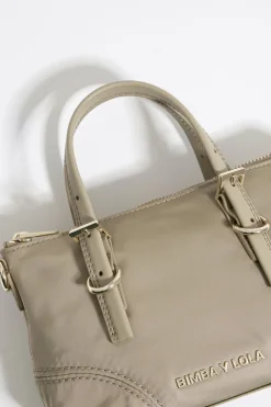 Discount BIMBA Y LOLA Bolso Shopper Mini Nylon Caqui Claro
