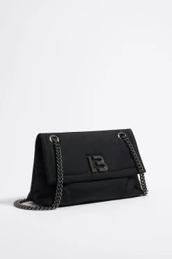 Hot BIMBA Y LOLA Bolso Solapa Mediano Nylon Negro