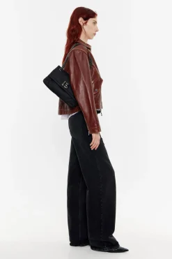 Hot BIMBA Y LOLA Bolso Solapa Mediano Nylon Negro