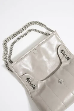 Outlet BIMBA Y LOLA Bolso Solapa Mediano Piel Gris Verdoso