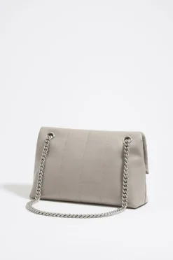 Outlet BIMBA Y LOLA Bolso Solapa Mediano Piel Gris Verdoso