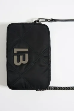 Shop BIMBA Y LOLA Bolso Solapa Mini Nylon Acolchado Negro