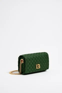 Outlet BIMBA Y LOLA Bolso Solapa Mini Nylon Trenzado Verde