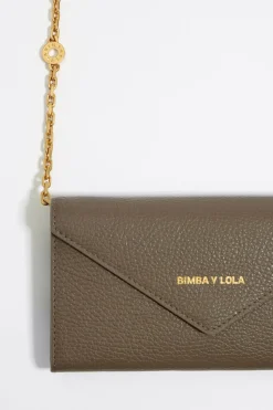 New BIMBA Y LOLA Bolso Solapa Mini Piel Topo