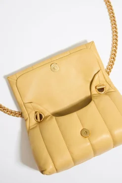 New BIMBA Y LOLA Bolso Solapa Pequeno Napa Amarillo Topacio