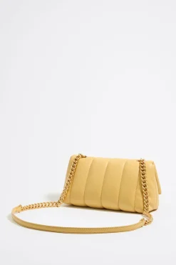 New BIMBA Y LOLA Bolso Solapa Pequeno Napa Amarillo Topacio