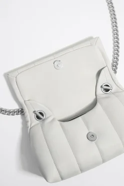 Sale BIMBA Y LOLA Bolso Solapa Pequeno Piel Napa Blanco Roto