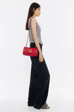 Discount BIMBA Y LOLA Bolso Solapa Pequeno Piel Napa Rojo