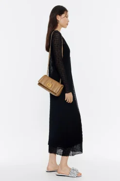 Flash Sale BIMBA Y LOLA Bolso Solapa Pequeno Piel Napa Topo Oscuro