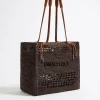 Fashion BIMBA Y LOLA Bolso Tote Grande Rafia Chocolate